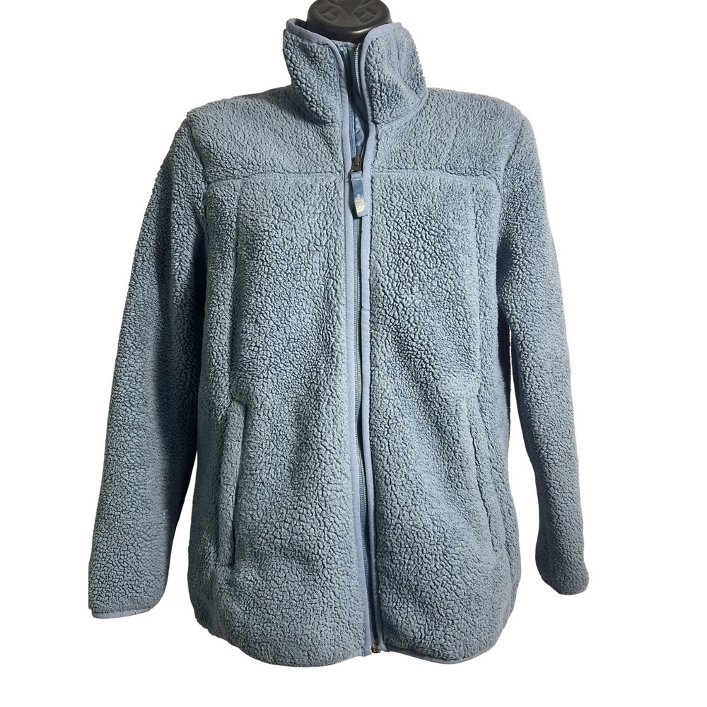 The North Face Fleece Jacket Girls Large 14/16 Blue Sherpa Full Zip Cozy